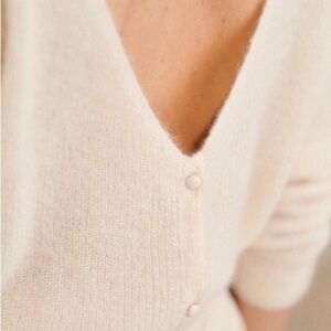 Sezane Ecru Barry Cardigan